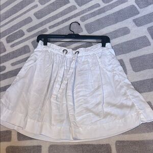 J. Crew White Mini Skater Skirt with Tie Front